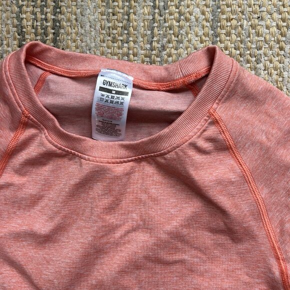 Gymshark Adapt Marl Orange Crop Top Long Sleeve Large Ruched Training Stretch - Picture 8 of 13